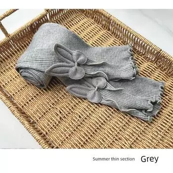 Spring & Fall Baby Girl Stretch Skinny Versatile Leggings Gray rabbit ears summer thin 120cm