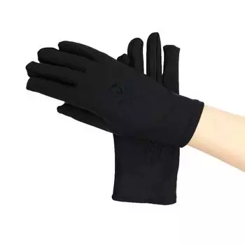 Spring & Fall Cycling Summer Thin Gloves Black and White Elastic Spandex Dance Gymnastics Fitness Tight White Gloves Jewelry Embroider Black 4 pairs All yards