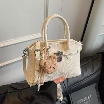 Spring fashion handbag small bag women s new lychee pattern bag simple shoulder crossbody shell bag белый