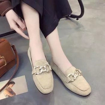 Spring Fashion Women s Flat Shoes 2024 Classic Large Size Women Loafers Lightwei Comfortable Outdoor Casual Shoes Zapatos Mujer 36 бежевый