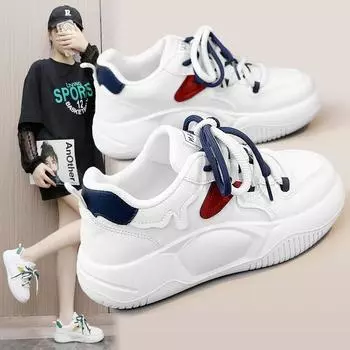 Spring Hot Sale Womens Vulcanized Shoes High Quality Comfortable Incrase Casual Sneakers Small White Shoe Fashion Platform Shoes 35 зелёный