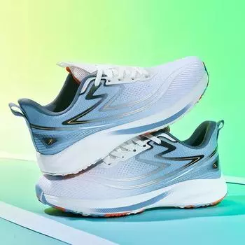 Spring Large Size Men s Shoes 2025 New Carbon Plate Running Shoes Men s Lightweight Shock-absorbing Wear-resistant Sports Shoes 39 зелёный