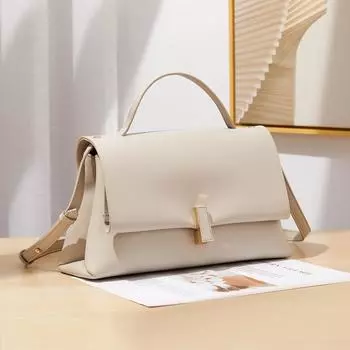 Spring Leather High-end Ladies Handbag, Cross-shoulder Leather Single-shoulder Bag, Women s Bag, Small Square Bag 28*10*17CM чёрный