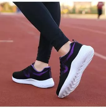 Spring lightweight breathable mesh sports shoes for men and women, comfortable and fashionable, versatile shoes 35-42 35 чёрный