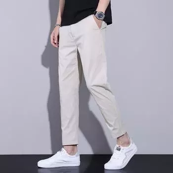 Spring Loose Versatile Cropped Pants Men s Straight Cropped Pants Thin Casual Pants Men 28