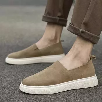 Spring Men s Casual Loafers Fashion Business Soft Soled Walking Shoes Luxury Brand Slip-on Dress Outdoor Anti Slip Sports Shoes 37 серый