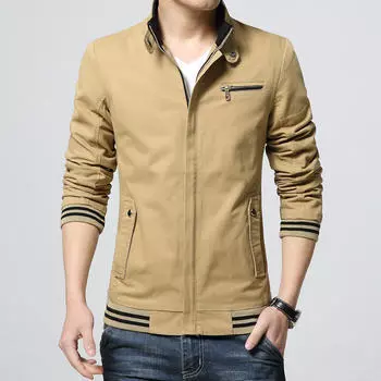 Spring Men s Jacket Men s Jacket Casual Jacket Student Washed Cardigan M хаки