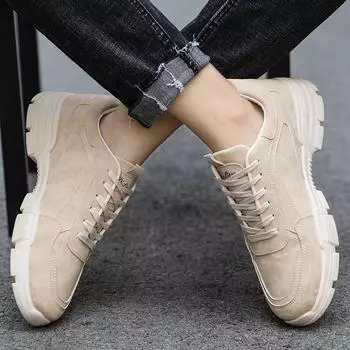 Spring men s Martin boots men s British style low-top shoes men s tooling trendy shoes boots medium-top men s shoes military boots non-slip 39 чёрный