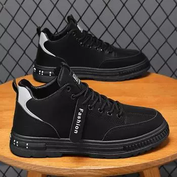 Spring Men s New Breathable and Anti slip Sports Shoes 40 чёрный