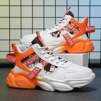 Spring Men s New High Top Shoes with Increased Height Inside Men s Casual Running Shoes 40 чёрный