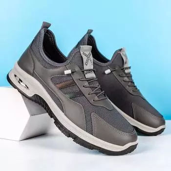 Spring men s outdoor hiking shoes round head lace-up sports shoes fashionable versatile casual single shoes running shoes 39 чёрный