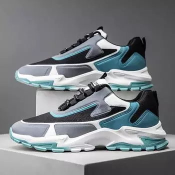 Spring men s shoes 2024 new breathable trendy shoes for men and adolescents thick-soled mesh sports and leisure shoes for men 39