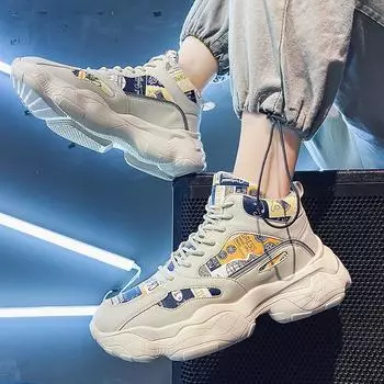 Spring men s shoes 2024 new trendy versatile platform sports casual shoes wear-resistant men s dad shoes winter trendy shoes 39