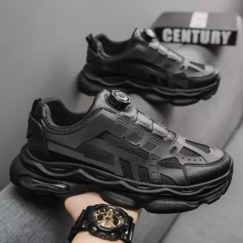 Spring men s shoes 2025 new breathable little white shoes men s trendy versatile platform sports shoes casual dad shoes 39