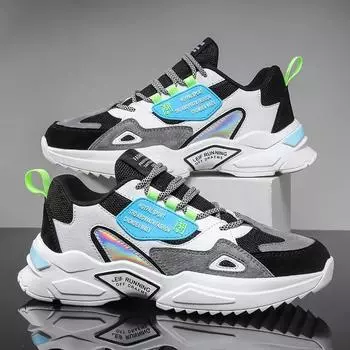 Spring men s shoes 2025 new summer breathable youth sports running leisure Internet celebrity explosion dad trendy shoes 39