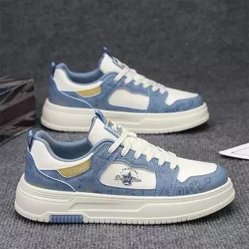 Spring men s shoes 2025 new trend versatile youth casual flat shoes student low-top sports Korean version of trendy shoes 39 синий