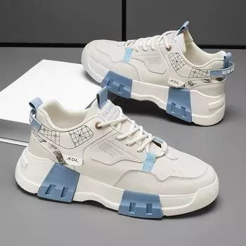 Spring men s shoes 2025 new versatile leather surface orgasm men s casual board shoes sports platform Forrest Gump dad shoes 39