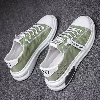 Spring men s shoes breathable ice silk canvas trendy shoes quick-drying cloth shoes one pedal lazy driving men s Internet celebrity board shoes 39
