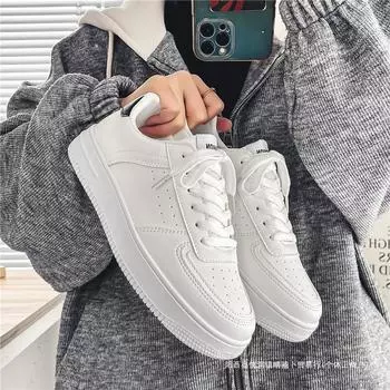 Spring men s shoes new breathable little white shoes male students Korean version trendy versatile platform sports casual board shoes male 39