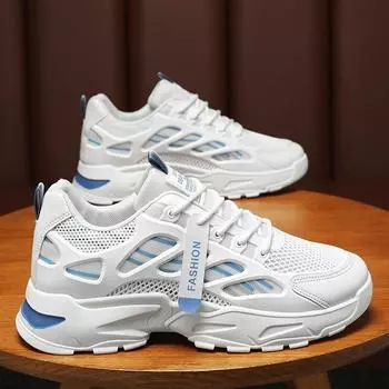 Spring men s shoes new breathable mesh shoes men s Korean version versatile height-increasing sports shoes casual dad shoes trendy shoes 39