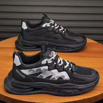 Spring men s shoes new breathable mesh shoes men s trendy versatile platform sports shoes casual shoes dad shoes men 39