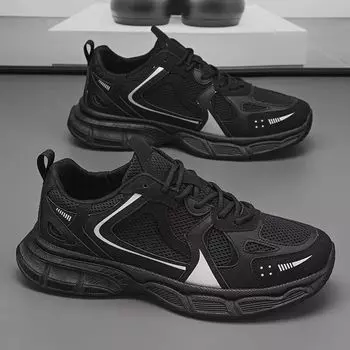 Spring men s shoes new breathable mesh shoes men s trendy versatile platform sports shoes casual running dad shoes 39