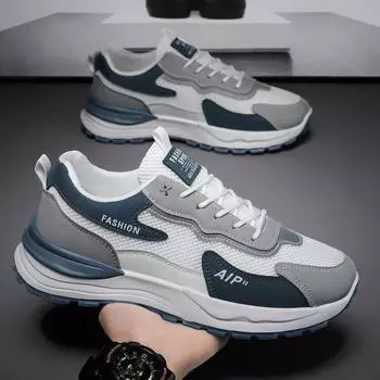 Spring men s shoes new breathable mesh shoes men s trendy versatile platform sports shoes casual running dad shoes 39