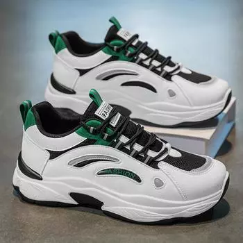 Spring men s shoes, new breathable mesh shoes, men s trend, versatile, platform-soled small white shoes, athleisure, daddy trendy shoes 39