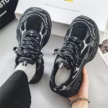 Spring men s shoes new breathable mesh sports shoes men s trend versatile thick-soled non-slip casual running dad shoes 39