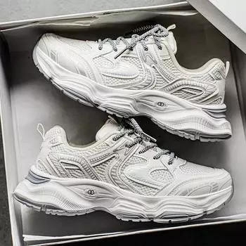 Spring men s shoes new breathable shoes men s sports shoes trendy versatile platform casual running dad shoes trendy shoes 39