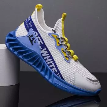 Spring men s shoes new casual shoes comfortable, soft and durable student running trendy shoes sports men s flying woven shoes 39