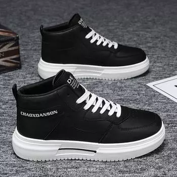 Spring men s shoes new high-top shoes men s Korean version versatile little white shoes platform sports casual shoes board shoes trendy shoes 39