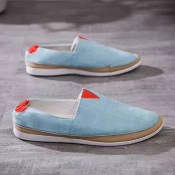 Spring men s shoes new one-pedal lazy little white shoes men s canvas shoes trendy shoes men s versatile casual board shoes 39