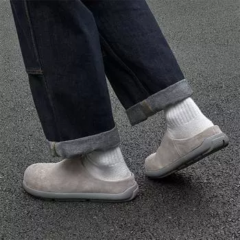 Spring new bag head breathable casual lazy Muller shoes couple slippers 45789-55789 gray-J 38
