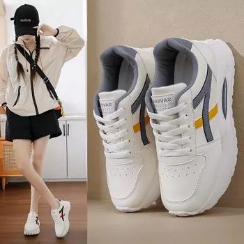 Spring new casual women s shoes versatile Forrest Gump shoes platform heightening Korean version running shoes trendy little white shoes sports shoes 36