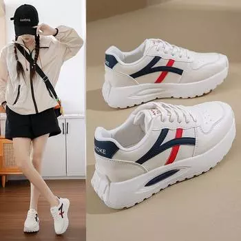 Spring new casual women s shoes versatile Forrest Gump shoes platform heightening Korean version running shoes trendy little white shoes sports shoes 36