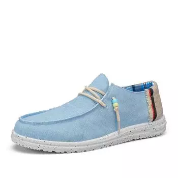 Spring new Fashionable versatile men s Casual Boat Shoes Lightweight Shoes Men Low-cut Lightweight Breathable Canvas flats 39
