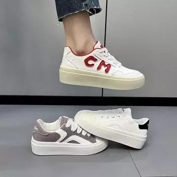 Весенние новые плоские кроссовки женские в гонконгском стиле повседневные низкие белые туфли для студентов корейский стиль модная женская обувь 35