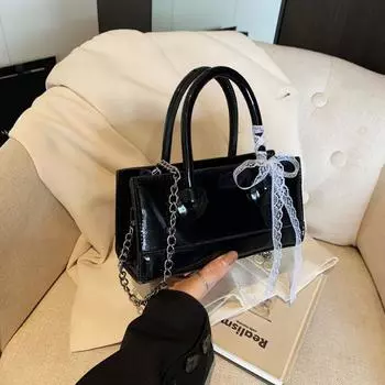 Spring new high-end bow portable pendant bag fashion trend niche design women s bag чёрный