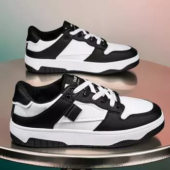 Spring new ins niche men s shoes Korean version of sports and leisure versatile board shoes male students breathable trend running 39 чёрный