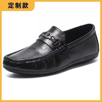 Spring new leather shoes men s British style casual trendy shoes men s one-pedal driving shoes Doudou shoes men s trendy shoes 39