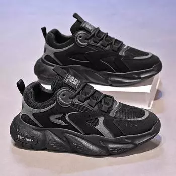 Spring new lightweight breathable men s shoes trendy versatile inner height increasing shoe anti slip sports leisure sneakers 39