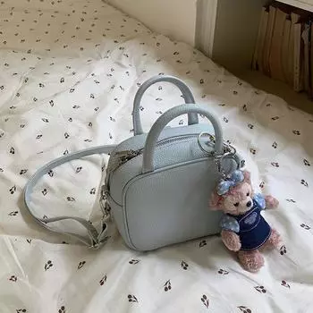 Spring New Lychee Pattern Versatile Small Square Bag Multifunctional One-shoulder Crossbody Hand-held Backpack for Women