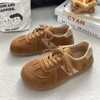 Spring new mango head women s retro casual shoes Maillard flat women s shoes wide head shoes 36