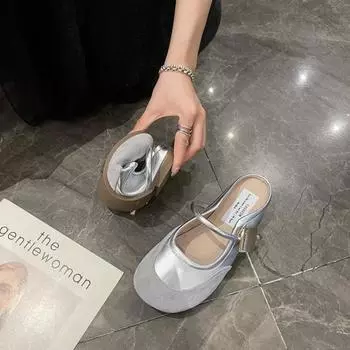 Spring new Mary Jane small leather shoes retro fashion flats versatile square head shallow mouth single shoes women 35