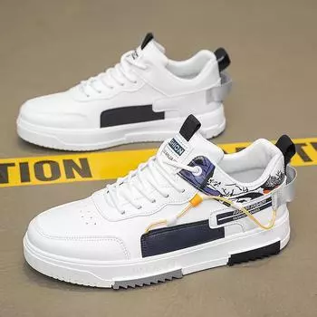 Spring new men s leather board shoes trendy teenage students little white shoes low-top sports and leisure men s shoes can be 39