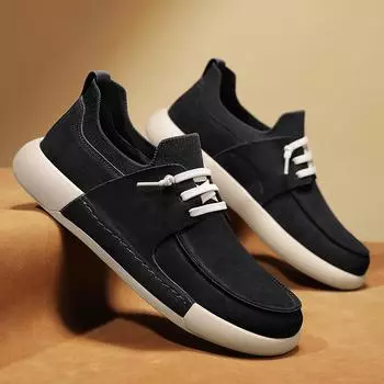 Spring new men s leather business casual board shoes versatile simple trend shoes one pedal men s shoes 39 чёрный
