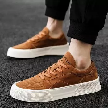 Spring new men s low-top lace-up casual sports shoes student Korean version of fashion trend outer shoes platform shoes 39 армия зеленый