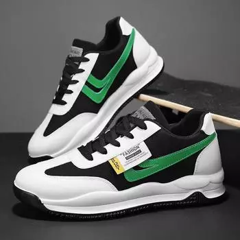 Spring new men s shoes breathable and lightweight thick-soled color matching casual shoes youth outdoor trendy sports shoes men 39
