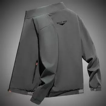 Весенняя новая мужская куртка с воротником-стойкой, красивая верхняя часть, мужская бейсбольная майка, модная простая корейская версия M серый
